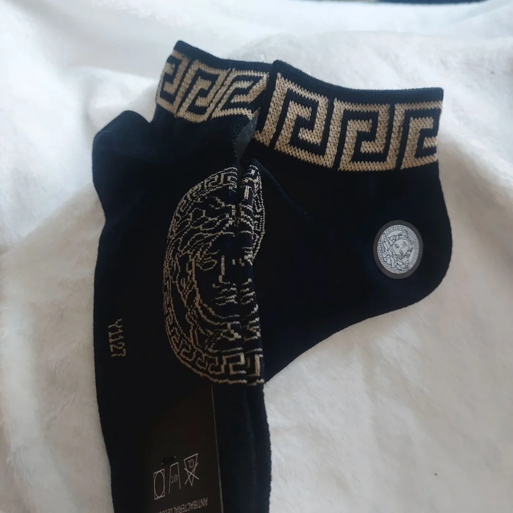 Women's Black and Gold ankle Socks Women size 7-9.5